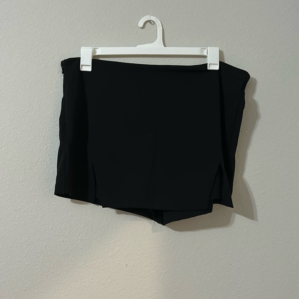 SHEIN Skort, Black, Two slits, Size:2XL